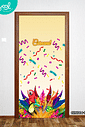 Capa de Porta Decorativa Carnaval Serpentina Capa de Porta Decorativa Carnaval Serpentina