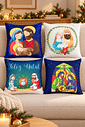 KIT 4 CAPAS DE ALMOFADAS SAGRADA FAMILIA MALHA CONFORT DECORATIVAS NATAL - 45x45 KIT 4 CAPAS DE ALMOFADAS SAGRADA FAMILIA MALHA CONFORT DECORATIVAS NATAL - 45x45