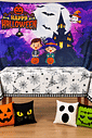 Kit Decoração Halloween Kids Castelo e Teias com Painel, Toalha e Almofadas Kit Decoração Halloween Kids Castelo e Teias com Painel, Toalha e Almofadas