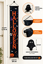 Banner Decorativo Halloween Preto e Laranja 1,75 m com Gancho