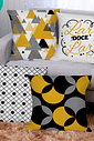KIT 4 CAPAS DE ALMOFADAS DECORATIVAS LAR DOCE LAR AMARELO - 45x45 KIT 4 CAPAS DE ALMOFADAS DECORATIVAS LAR DOCE LAR AMARELO - 45x45