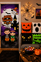 Kit 05- Halloween Doces ou Travessuras Treak or Track— 1 Capa de Porta + 4 Capas de Almofada 45x45 Kit 05- Halloween Doces ou Travessuras Treak or Track— 1 Capa de Porta + 4 Capas de Almofada 45x45
