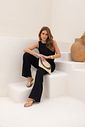 Calça Wide Leg com Amarração-Doce Flor Calça Wide Leg com Amarração-Doce Flor
