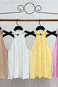 Regata Crepe Fivela Decote Alto - Milalai Regata Crepe Fivela Decote Alto - Milalai