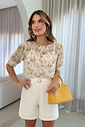 Blusa Floral Manga Pregas- Doce Flor