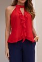Blusa Crepe Cavada Gola Alta- Doce Flor Blusa Crepe Cavada Gola Alta- Doce Flor