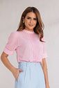 Blusa Crepe Gola Alta com Nervura e Renda - Doce Flor Blusa Crepe Gola Alta com Nervura e Renda - Doce Flor