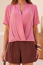 Blusa Transpassada com Pregas - Doce Flor Blusa Transpassada com Pregas - Doce Flor