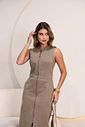 Vestido Midi Sarja Zíper Jeans Vestido Midi Sarja Zíper Jeans