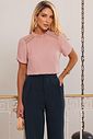 Blusa Crepe Renda Ombro Gola Babadinho - Milalai