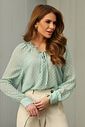 Blusa Chiffon Manga Longa Com Amarração - Doce Flor Blusa Chiffon Manga Longa Com Amarração - Doce Flor