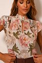 Blusa Estampa Floral Gola Alta - Doce Flor