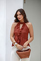 Blusa Crepe Cavada Gola Alta- Doce Flor Blusa Crepe Cavada Gola Alta- Doce Flor
