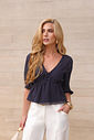 Blusa Poás Decote V Lastex - Doce Flor Blusa Poás Decote V Lastex - Doce Flor