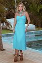 Vestido Midi Linho Decote - Donna Ritz