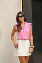 Blusa com Babados e Botões Forrados -Milalai Blusa com Babados e Botões Forrados -Milalai