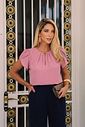 Blusa Crepe Manga Godê Decote Gota - Milalai