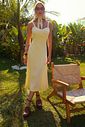 Vestido Midi Linho Recorte - Donna Ritz