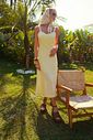Vestido Midi Linho Recorte - Donna Ritz