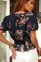 Blusa Floral Manga Princesa Com Nervuras - Doce Flor Blusa Floral Manga Princesa Com Nervuras - Doce Flor