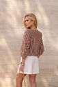 Blusa Chiffon Bordado Manga 3/4 - Doce Flor Blusa Chiffon Bordado Manga 3/4 - Doce Flor