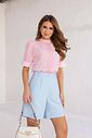 Blusa Crepe Gola Alta com Nervura e Renda - Doce Flor Blusa Crepe Gola Alta com Nervura e Renda - Doce Flor