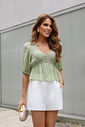 Blusa Poás Decote V Lastex - Doce Flor Blusa Poás Decote V Lastex - Doce Flor