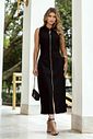 Vestido Midi Sarja Zíper Jeans Vestido Midi Sarja Zíper Jeans