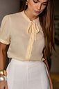 Camisa Crepe Com Laço Camisa Crepe Com Laço