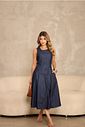 Vestido Midi Jeans Evasê ( não acompanha o cinto)
