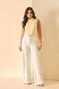 Calça Alfaiataria Wide Leg Fenda- Milalai Calça Alfaiataria Wide Leg Fenda- Milalai