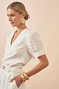 Blusa Decote V Twill - Milalai Blusa Decote V Twill - Milalai