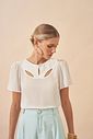 Blusa Crepe Decote Vazado - Milalai Blusa Crepe Decote Vazado - Milalai