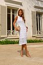 Vestido Midi Em Crochet Com Fenda - Doce Flor Vestido Midi Em Crochet Com Fenda - Doce Flor