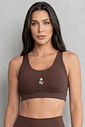 TOP FITNESS FEMININO NADADOR MARROM BENDITO FAROL