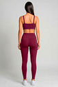 CONJUNTO FITNESS FEMININO TOP E LEGGING VINHO BENDITO FAROL