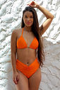 CONJUNTO FILIPA | CORTININHA + CALCINHA CINTURA ALTA EFEITO LIPO LARANJA CITRUS