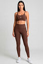 TOP FITNESS FEMININO CROPPED ALÇA MARROM BENDITO FAROL