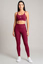 TOP FITNESS FEMININO CROPPED ALÇA VINHO BENDITO FAROL