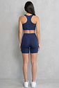 CONJUNTO FITNESS FEMININO TOP E SHORT AZUL MARINHO BENDITO FAROL