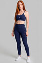CONJUNTO FITNESS FEMININO TOP E LEGGING AZUL MARINHO BENDITO FAROL