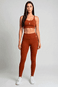TOP FITNESS FEMININO CROPPED ALÇA OCRE BENDITO FAROL