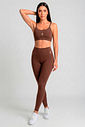 CONJUNTO FITNESS FEMININO TOP E LEGGING MARROM BENDITO FAROL