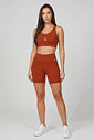 SHORT FITNESS FEMININO OCRE BENDITO FAROL - ZERO TRANSPARÊNCIA