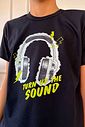 T-Shirt Infantil Turn up the sound DTF - Preto