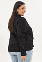 T-shirt Manga Longa Com Renda Brigitte Preto