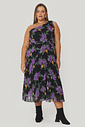 Vestido Plissado Midi Aurora Floral Vestido Plissado Midi Aurora Floral