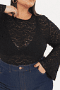 blusa de renda plus size preta