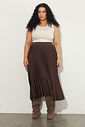Saia Midi Plissada Melissa Marrom
