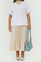 Saia Midi Plissada Melissa Marfim Saia Midi Plissada Melissa Marfim